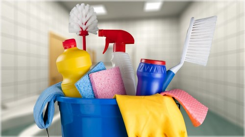 Cleaner completing a safety check before work begins