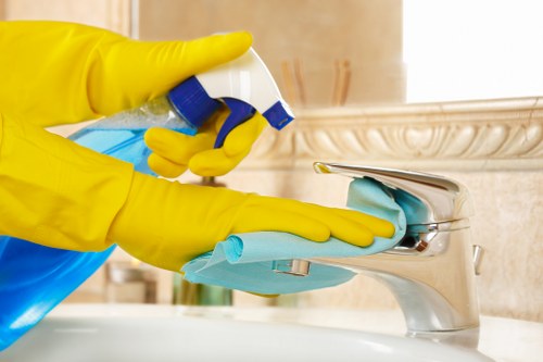Professional cleaning of lined curtains in a local living room