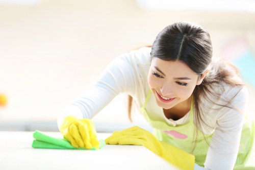 Cleaner reviewing access and safety instructions