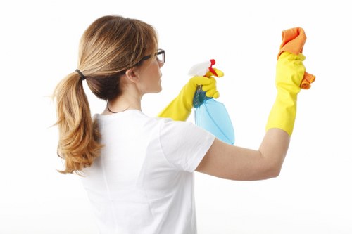 Communal bin area cleaning in a managed residential block